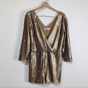 Gold sequins romper Ali & Jay